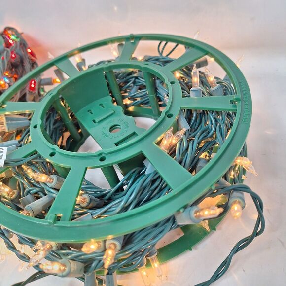 Christmas Lights Rolls Bundle 5 Strings Multicolor White Blue Red Carrying Case - Picture 12 of 13